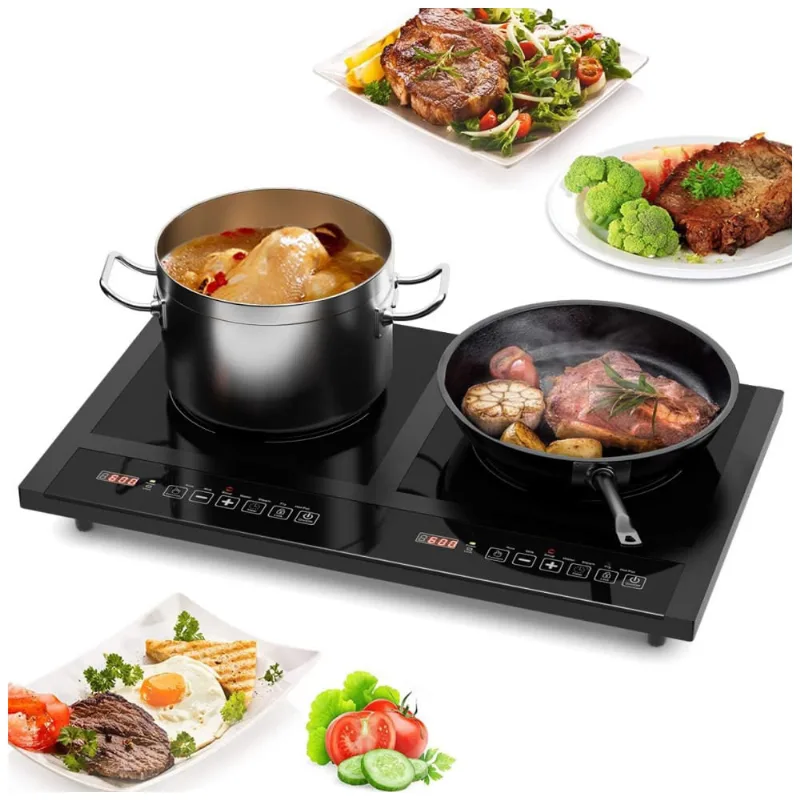 Cooktop Fogao Eletrico 1800w De Inducao Dupla, Portable Electric Dual, Costway, Preto