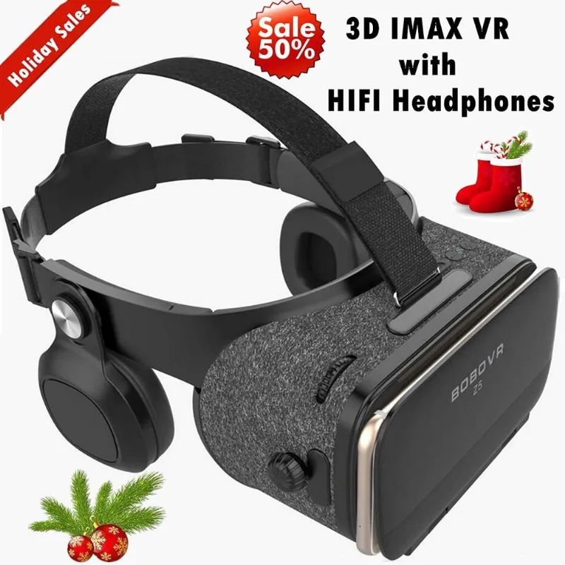 Óculos Realidade Virtual 3D Controle Remoto Fones de Ouvido 720 HIFI FOV 120