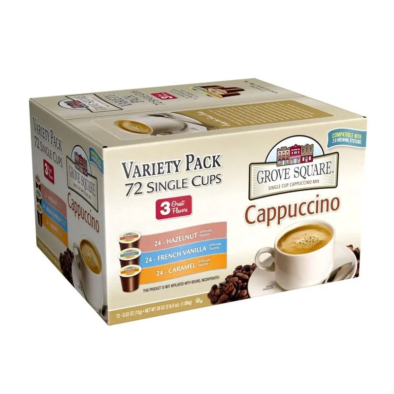 Keuring Kcup - Grove Square Cappuccino Variedades (72u)1u=2espresso