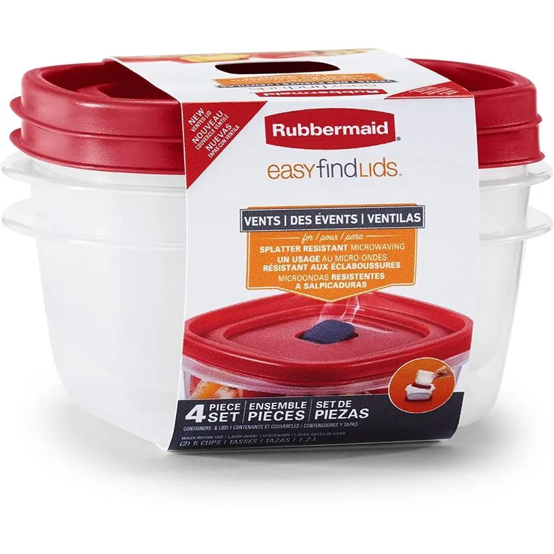 Rubbermaid Potes Herméticos p Alimentos 12L Retangular 2 Unidades Vermelho