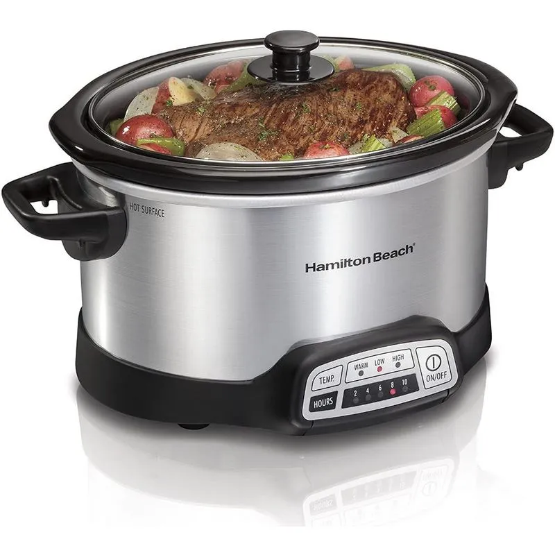 Hamilton Beach Panela Elétrica Programável 3.7 L 340W-110V, Aço Inoxidável.