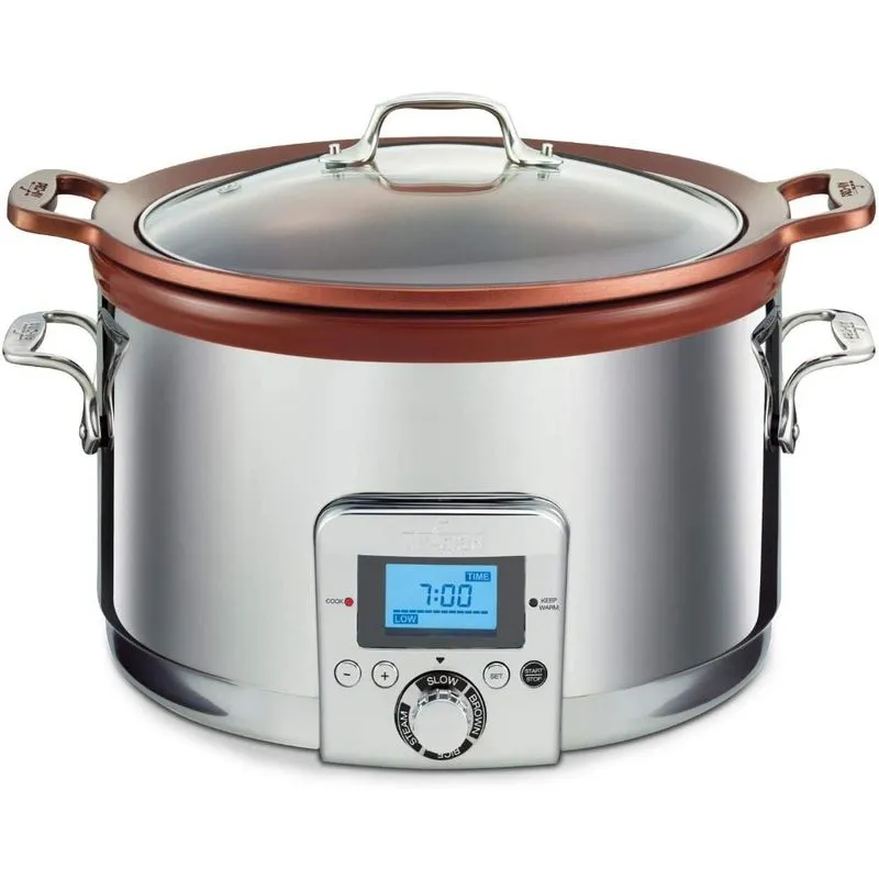 All-Clad Gourmet Panela Elétrica Digital 4.7L, Programável, Aço Inoxidável.