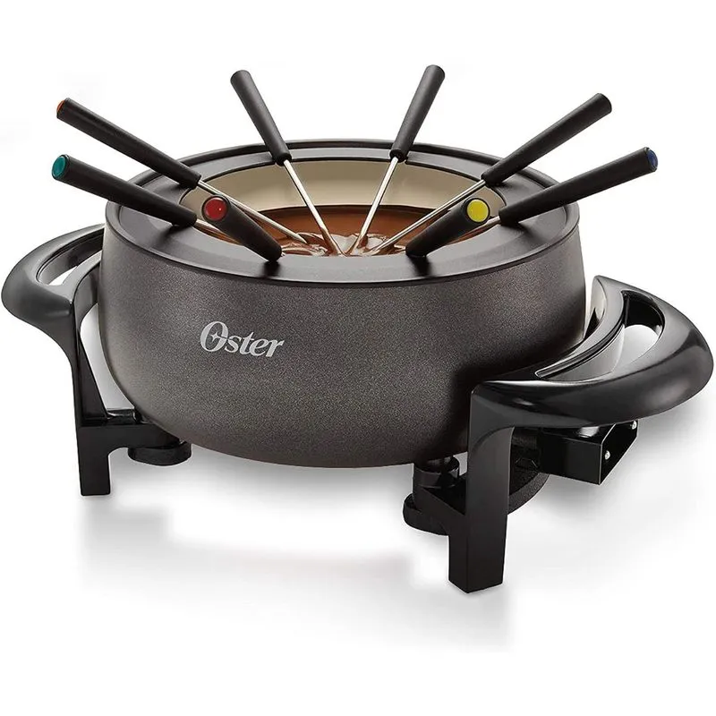 Oster Panela de Fondue Cerâmica 28L c 8 Garfos 1800W110V Preta