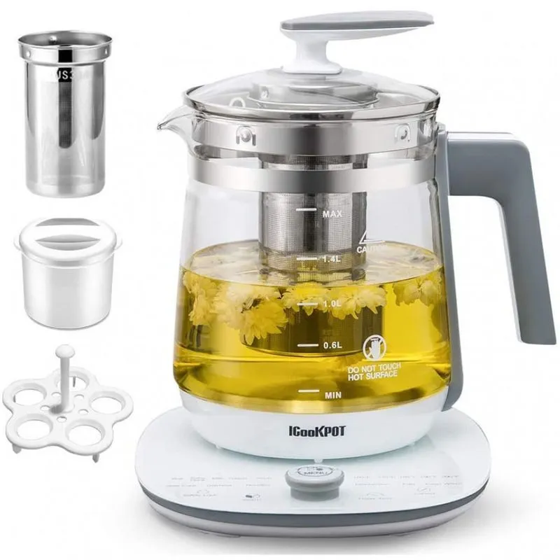 ICOOKPOT Chaleira Elétrica Multiuso Capacidade 2L 800W110V Branca