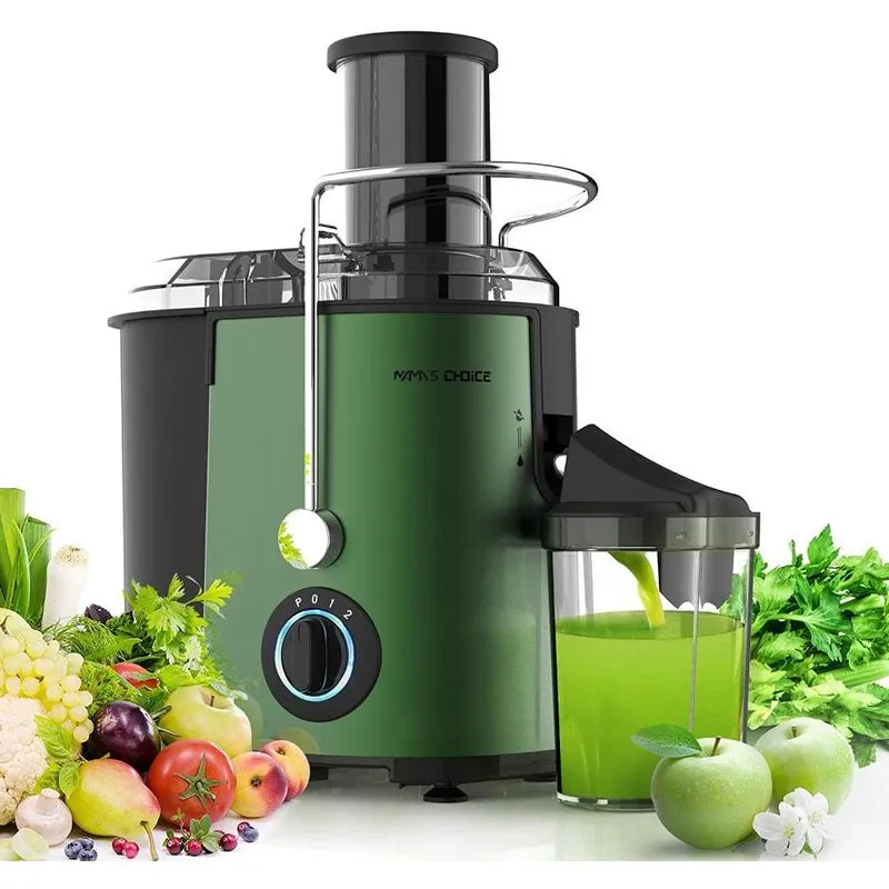 MAMA'S CHOICE Centrífuga de Frutas com 3 Velocidades, 800W/110V, Verde.