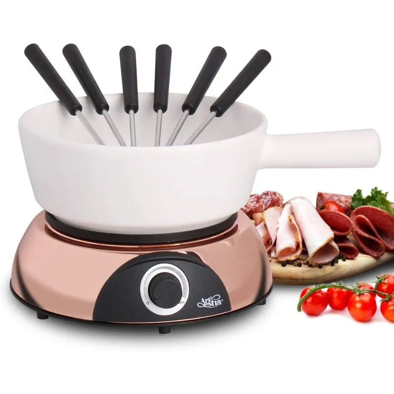 Artestia Panela de Fondue Elétrica 19L 6 Garfos 1500W110V Rose Gold