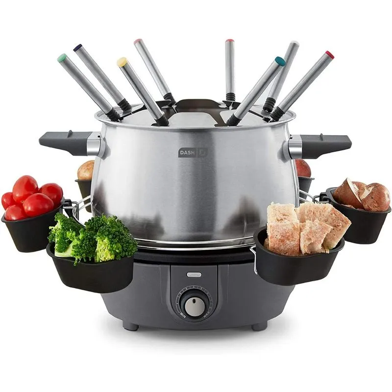 Dash Panela de Fondue Elétrica Capacidade 28L 8 Garfos 110V Aço Inoxidável