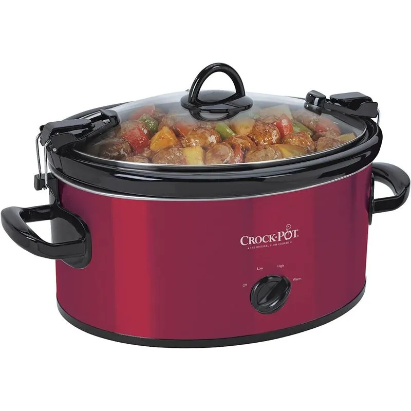 CrockPot Panela Elétrica de 6L Serve até 7 Pessoas 250W110V Vermelha