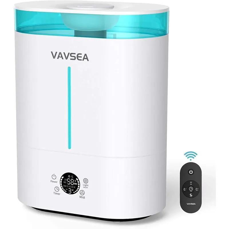 VAVSEA Umidificador Ultrassônico de 4L com 3 Modos Painel Digital e Aromaterapia Branco