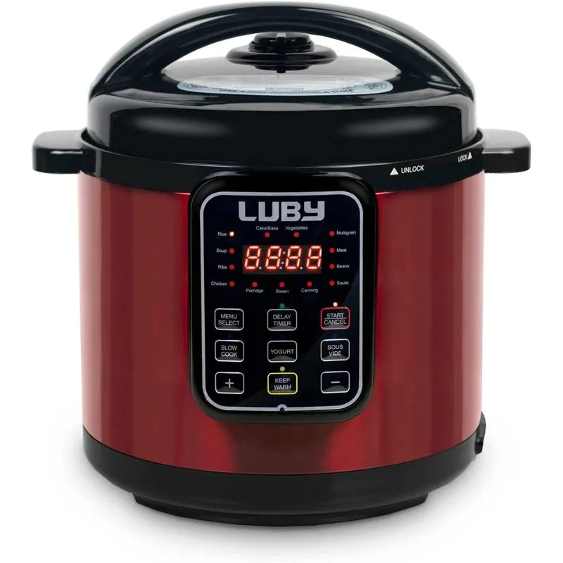 Luby GT606 Panela de Pressão Elétrica de 56L Inteligente com 16 Predefinições 1000W110V Vermelha