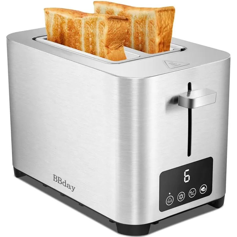 BBday Torradeira de 2 Fatias com Tela LCD e 6 Níveis 850W110V Prata