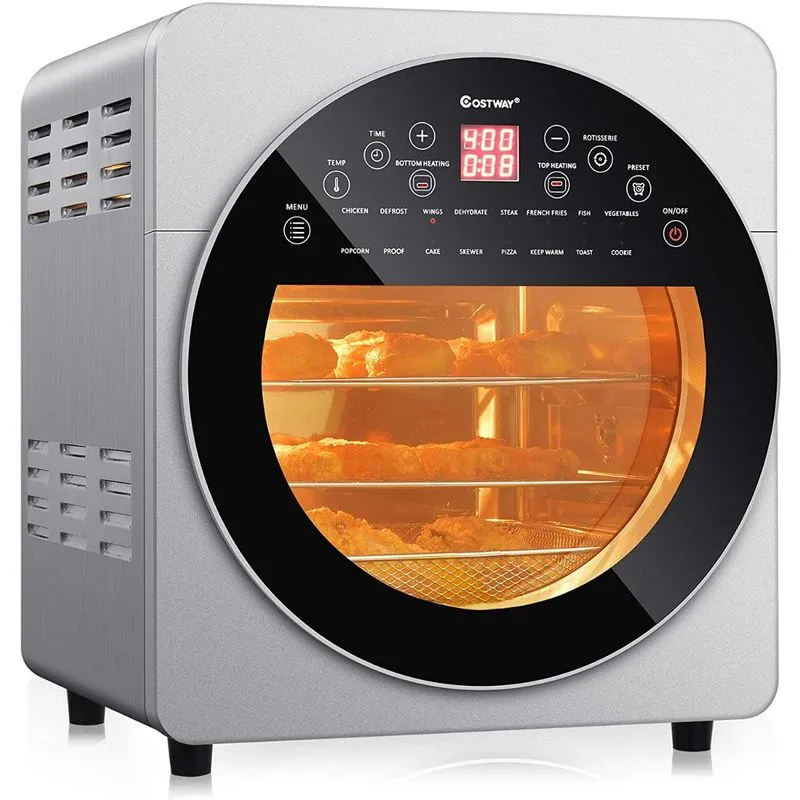 COSTWAY Fritadeira Elétrica AirFryer 16 em 1 Capacidade 15L 1700W110V Prata