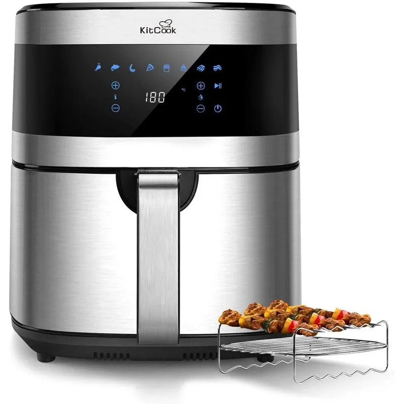 KitCook Fritadeira Elétrica AirFryer Capacidade 6L com Painel Digital 1500W110V Prata