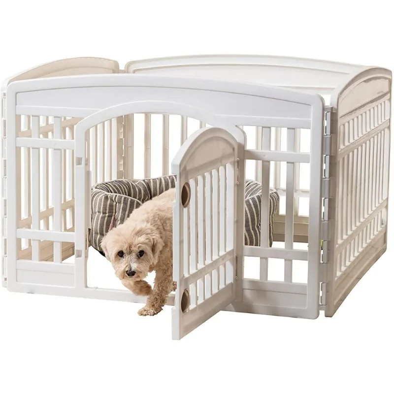 IRIS CI604E Cercado Portátil de 60 cm com Porta para Cães Branca