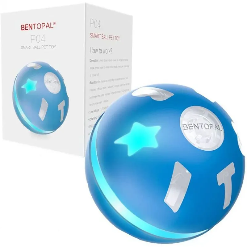 BENTOPAL Bola Interativa para Cães e Gatos Recarregável por USB Azul