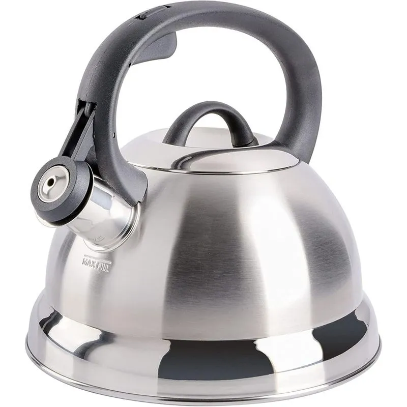 Mr Coffee Chaleira 15L com Apito e Cabo ergonômico Aço Inoxidável Prata