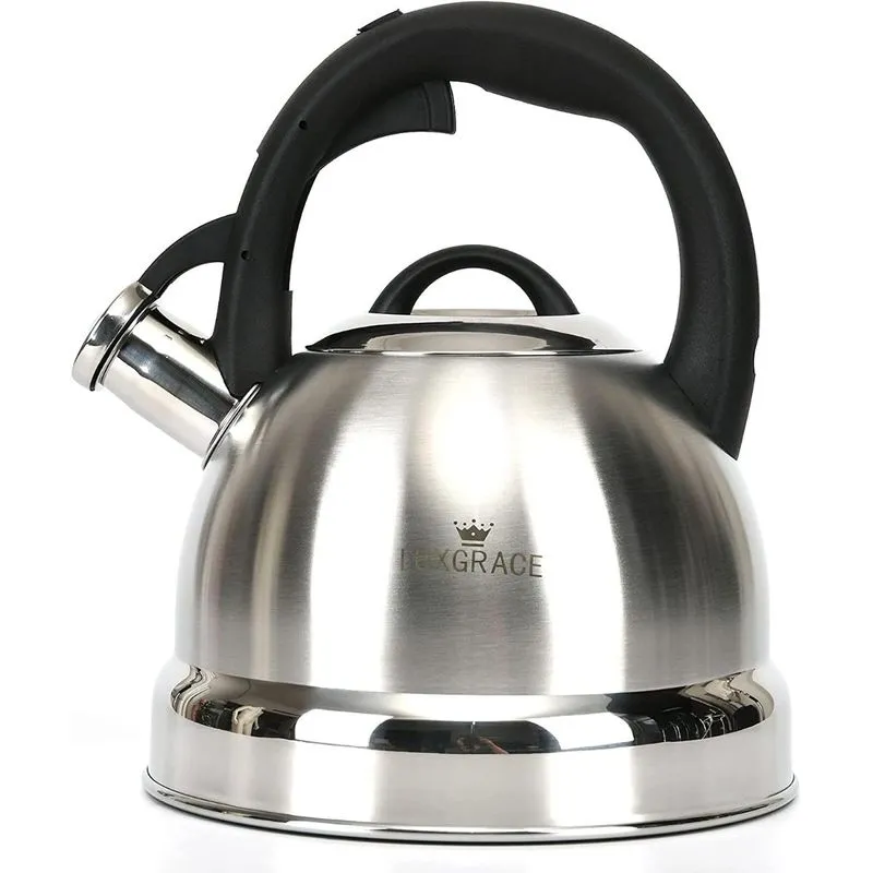 LUXGRACE Chaleira 2L com Apito e Cabo ergonômico Aço Inoxidável Prata