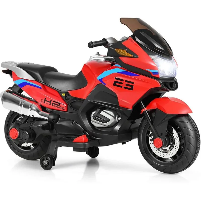 Costzon Moto Elétrica Infantil 12V Recarregável com Música e Luzes até 6 kmh Vermelha 3