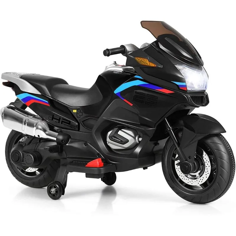 Costzon Moto Elétrica Infantil 12V Recarregável com Música e Luzes até 6 kmh Preta 3