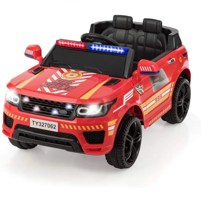 Costzon CarroCarrinho Policial Elétrico 12V Recarregável com 2 Lugares Luzes e Sons Vermelho 3