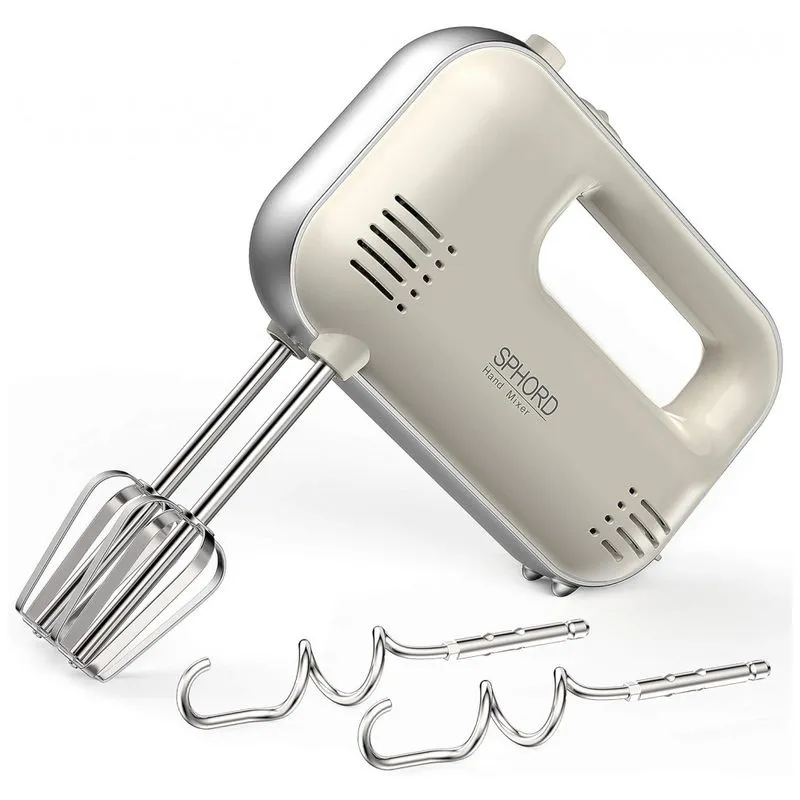 Batedeira De Mao 3 Velocidades, Com 4 Acessorios, Aco Inoxidavel, 150w, 110v, Sphord Cx 6635, Branco