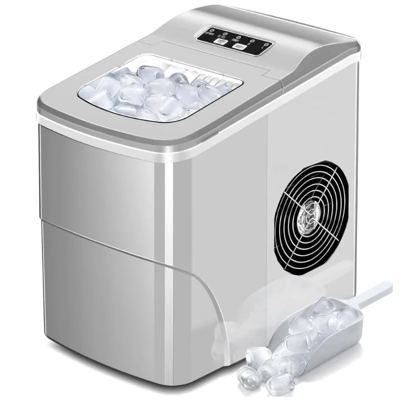 Aglucky Máquina De Gelo Automática Portátil Até 11 Kg De Gelo Em 24h, 110v, Prata