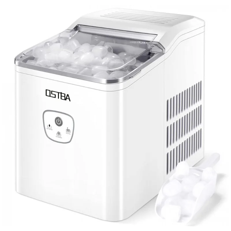 Maquina De Gelo Automatica Portatil Ate 11 Kg De Gelo Em 24h, Branca, 110v, Ostba, Branco