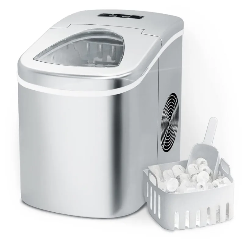 Maquina De Gelo Automatica Portatil Ate 11 Kg De Gelo Em 24h, 110v, Smad Hzb 12a 3, Prateado