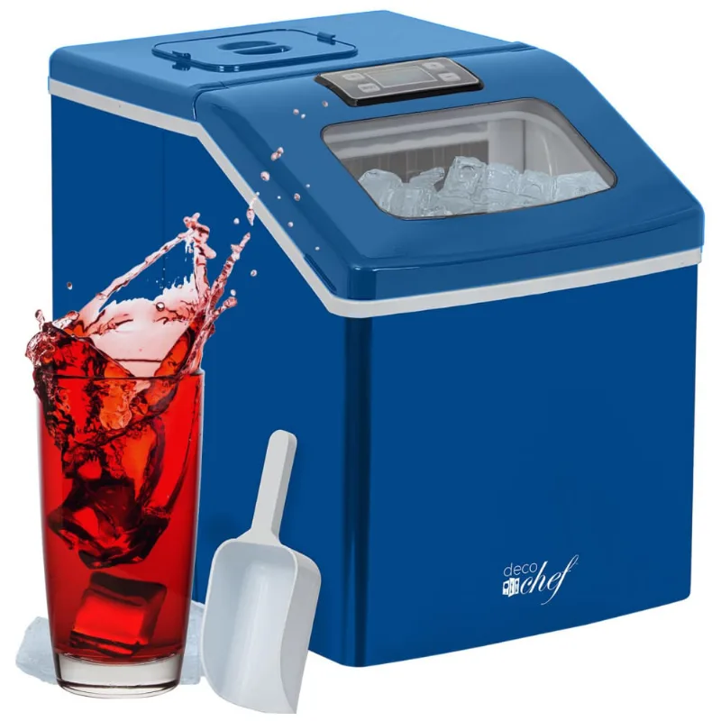 Maquina De Gelo Automatica Portatil Ate 18 Kg De Gelo Em 24h, 110v, Deco Chef, Azul