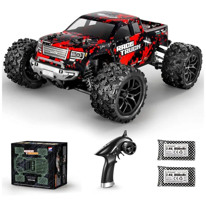 Haiboxing Carrinho De Controle Remoto Off Road Ate 36 Km Por Hora, Tracao 4 X 4, Idade Recomendada 14, Hbx Jj7, Vermelho