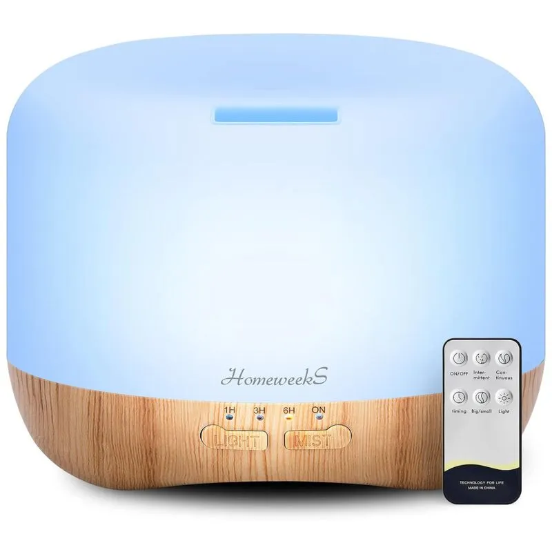 Umidificador Ultrassonico Portatil 0.3l Com Aromaterapia E 7 Luzes Led, Ate 4h, 110v, Homeweeks 300ml, Bege