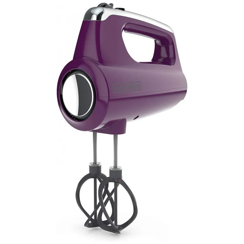 Batedeira De Mao Com 5 Velocidades, Aco Inoxidavel, 250w, Roxo, 110v, Blackdecker Mx600p, Violeta Escuro