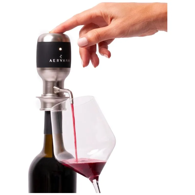 Aerador Eletrico E Dispenser Para Vinho Tinto E 750 Ml E 1.5l Com Suporte, Aervana 8541914224, Preto