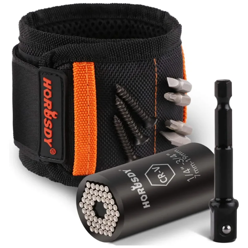 Pulseira Magnetica Para Pregos, Parafusos E Chaves, Horusdy, Preto