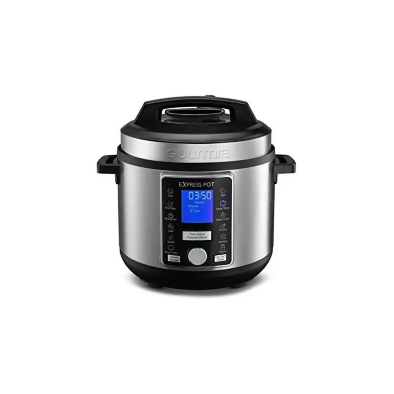 Panela de Pressão Elétrica Multifuncional Digital Gourmia GPC965, Aço inoxidável, Preto com Prata 110V