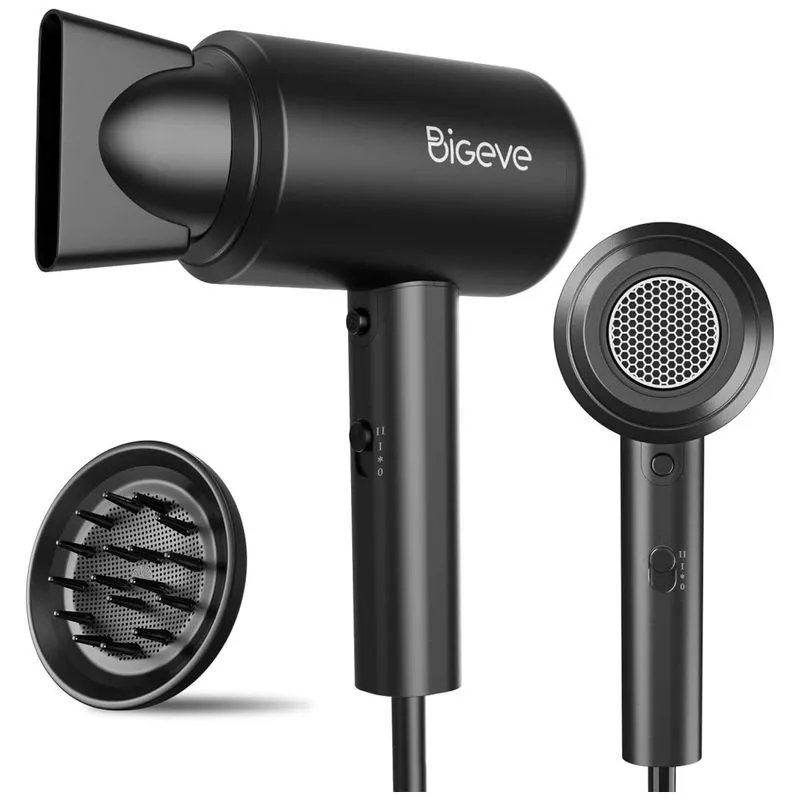 Bigeve Secador De Cabelo Profissional Com 3 Niveis De Temperatura, 1800w, Rosa