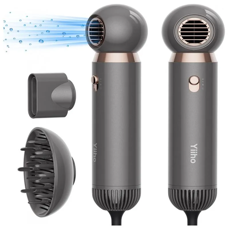 Yiiho Secador De Cabelo Profissional Com 3 Modos De Velocidade E Aquecimento, 1800w, Rosa