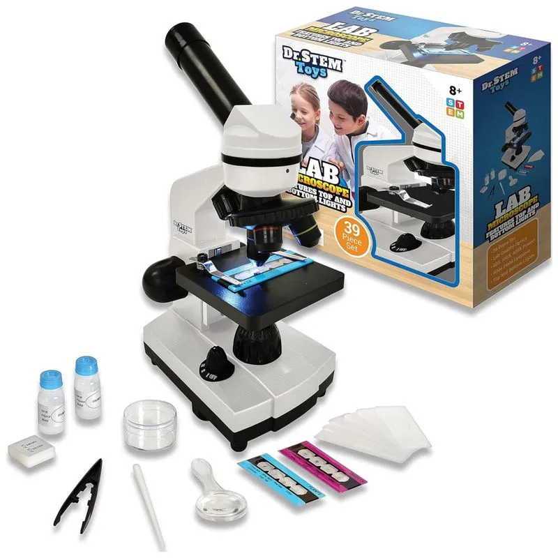 Ben Franklin Kit De Microscopio Com Luzes E Lentes Ajustaveis De 39 Pecas Para Criancas