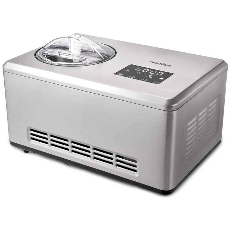 Maquina De Sorvete Automatica 1l Aco Inoxidavel, 110v, Ivation Ivaicecrem36, Cinza