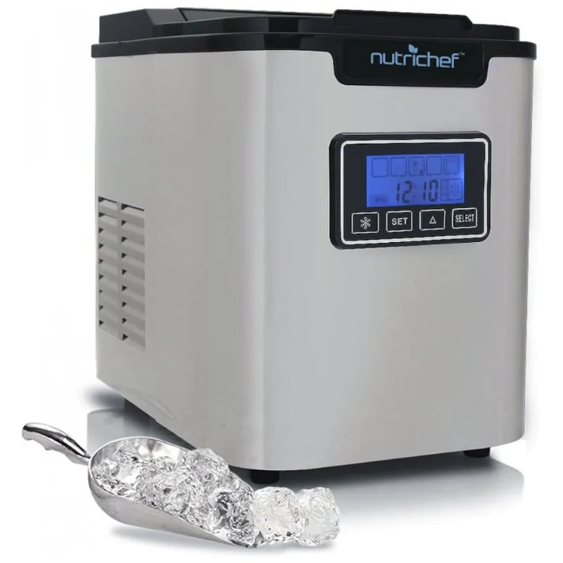 Maquina De Gelo Automatica Portatil Ate 14kg, 24h, 110v, Nutrichef Picem62, Prateado