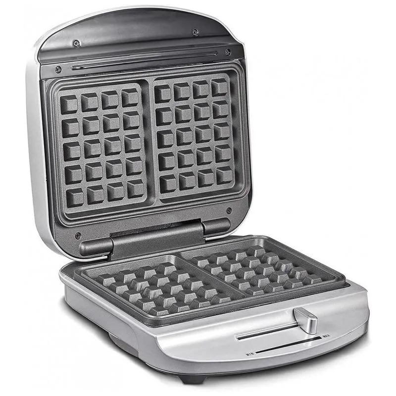 Belgian Maqui De Waffles Portatil Antiaderente Com Controle De Temperatura, 1000w, 110v, N A, Prateado