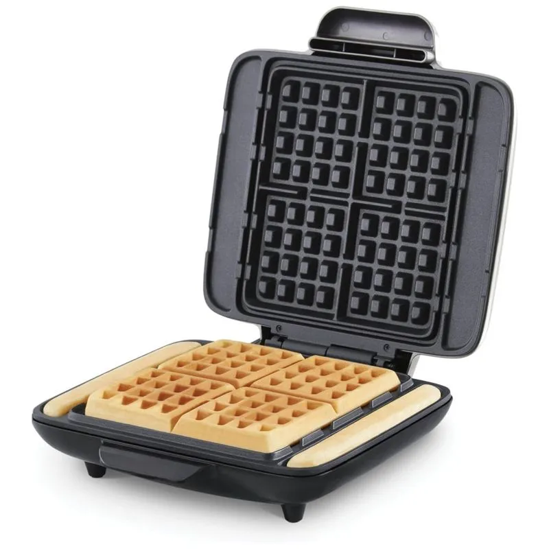 Maquina De Waffle Antiaderente, Aco Inoxidavel, 1200w, 110v, Dash Dnmwm455sl, Prateado