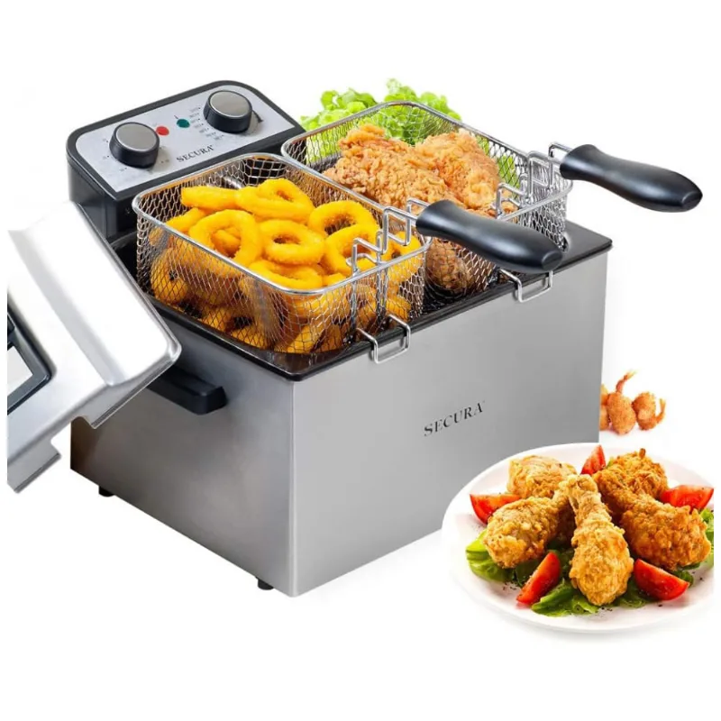 Fritadeira Eletrica Profissional 4l, Aco Inoxidavel, 1800w, 110v, Secura Tsaf40dh, Prateado