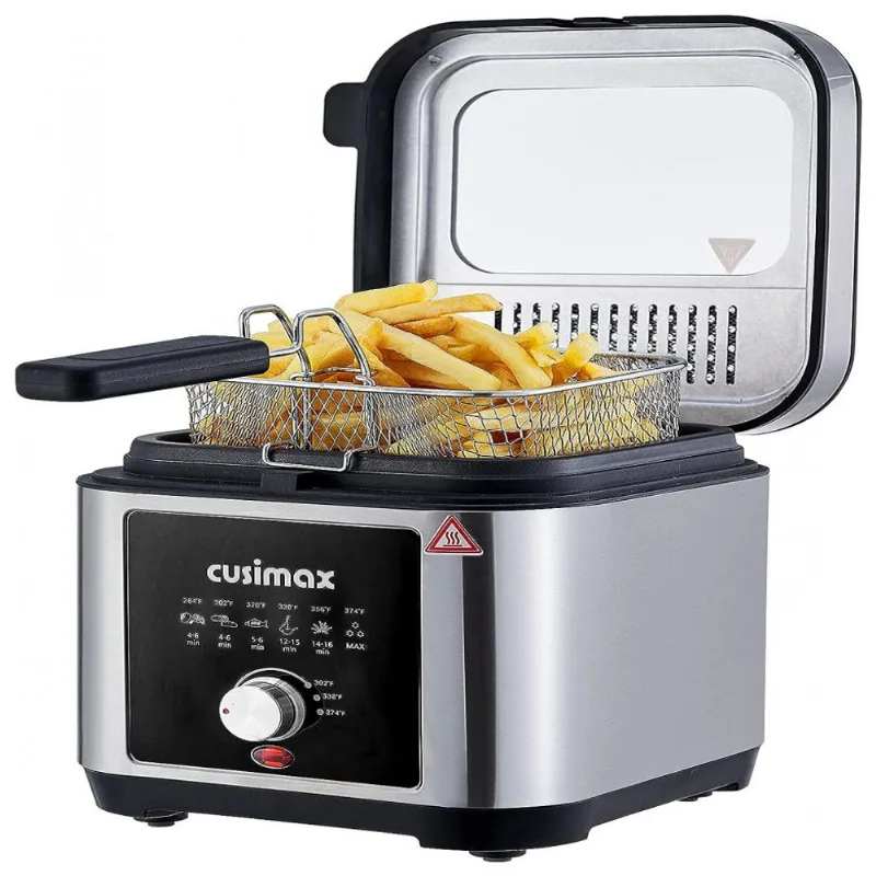 Fritadeira Elétrica 2.6l Profissional, Aço Inoxidável, 1200w, 110v, Cusimax, Prateado