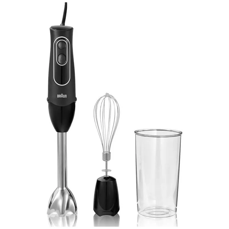 Multiquick Mixer Com 5 Velocidades E Acessorios, Aco Inoxidavel, 300w, 110v, Braun Mq505, Preto
