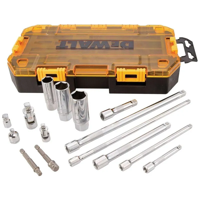 Conjunto De Soquetes Com Maleta De Transporte, 15 Pecas, Dewalt Dwmt73807, Amarelo