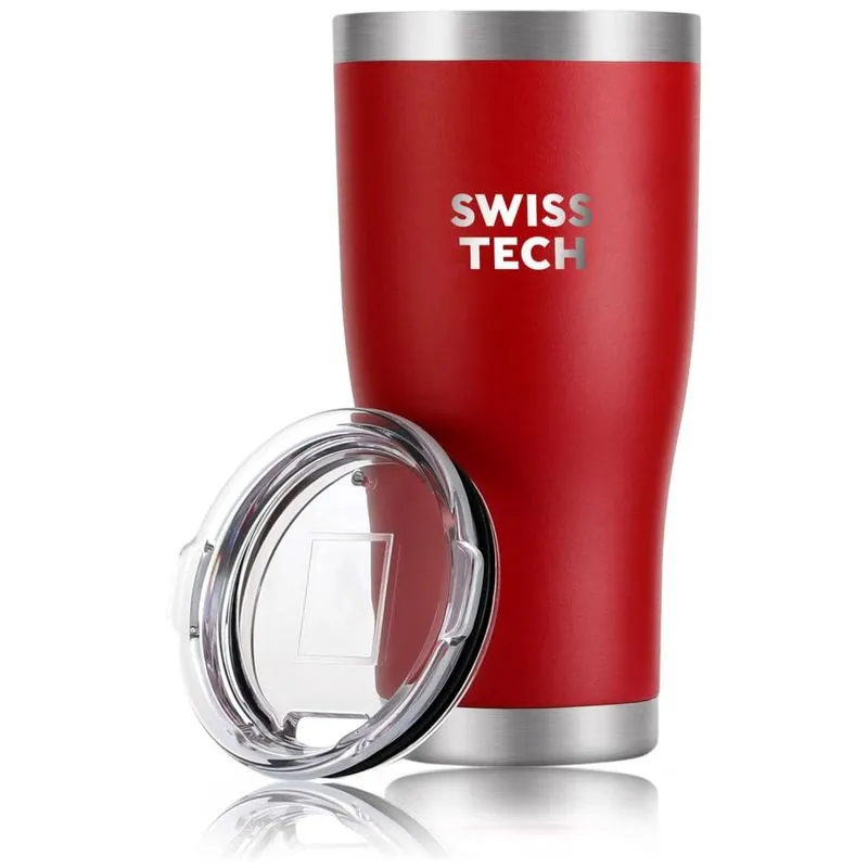 Swisstech Copo Termico 600 Ml Para Cerveja, Cafe Com Isolamento A Vacuo, Vermelho