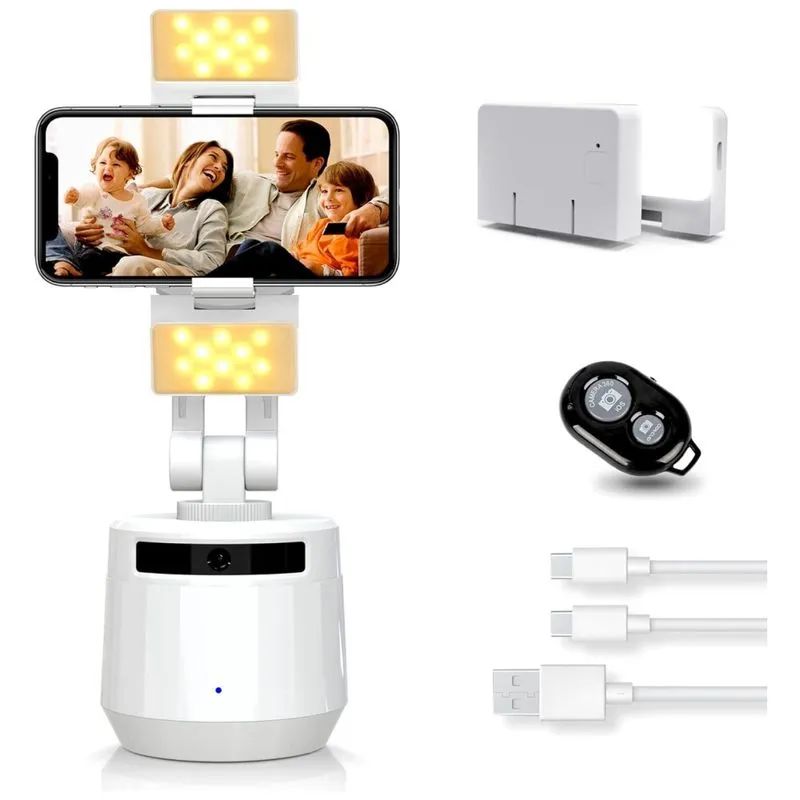 Yendili Suporte Para Celular Com Rastreamento De Rosto 360 Automatico, Branco
