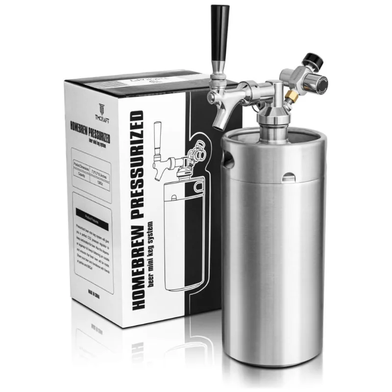 Chopeira Portatil 5l Com Torneira E Regulador De Co2, Aco Inoxidavel, Tmcraft, Prateado
