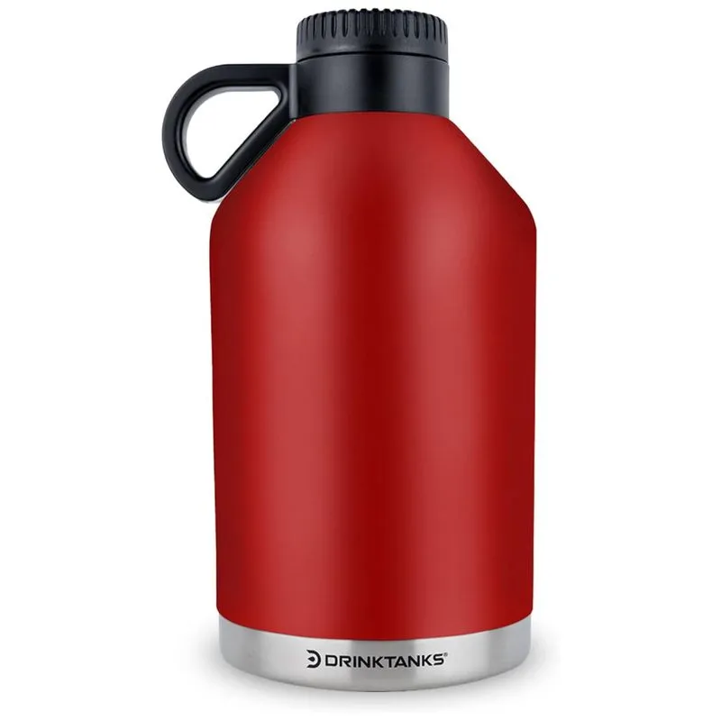 Cooler Portatil Para Garrafas De Cerveja Com Isolamento Duplo, Aco Inox, Drinktanks, Vermelho